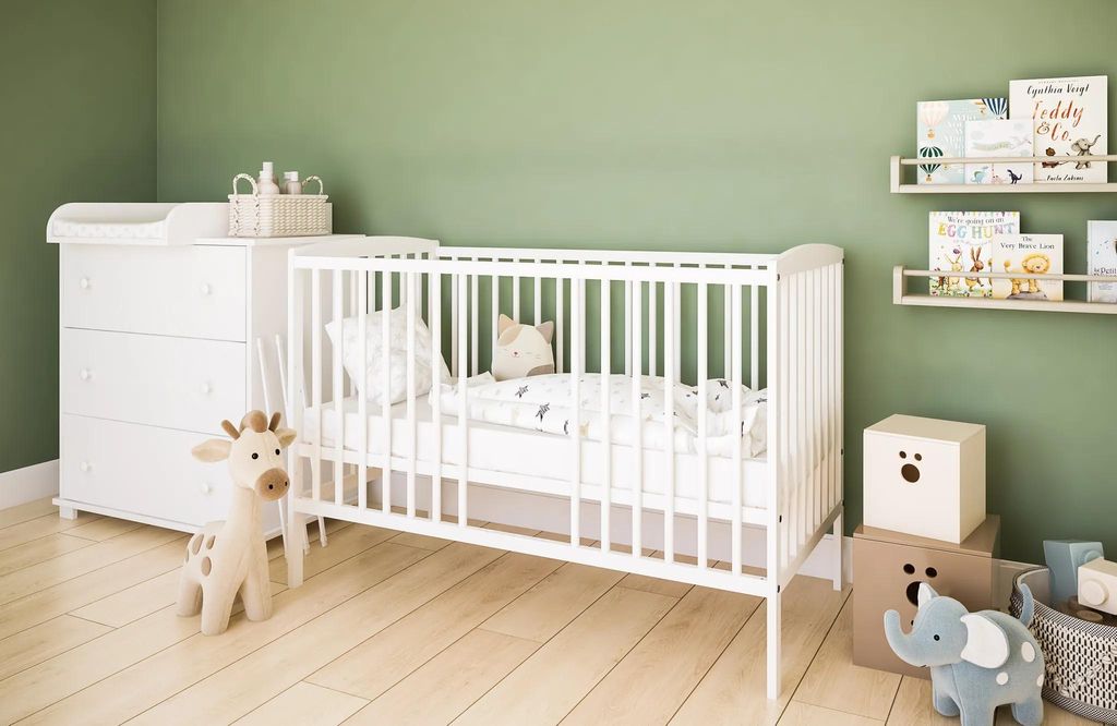 ZEE Set Babybett 120x60 cm 2in1 Weiß Mit Schutzbarriere Produktbild 