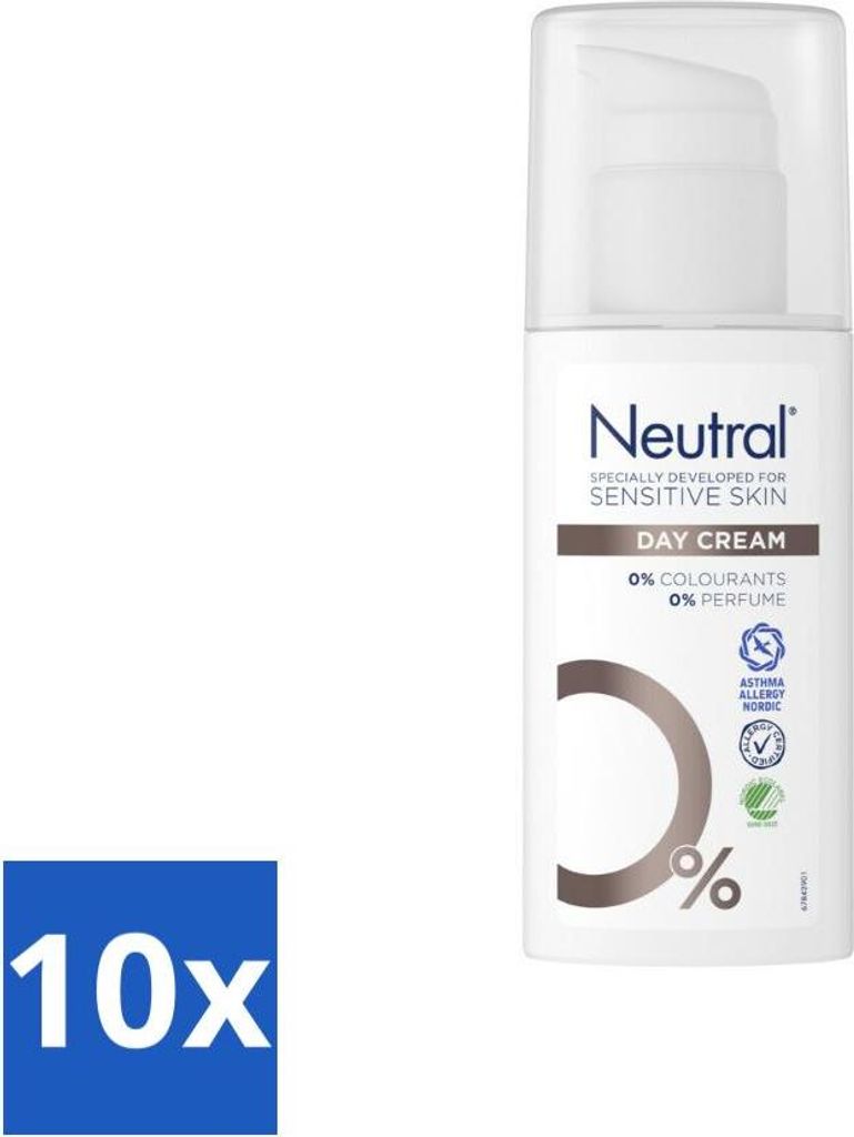 Neutral - Tagescreme - Empfindliche Haut - Parfümfrei - 50 ml - Vorteilspack - 10 Stücke