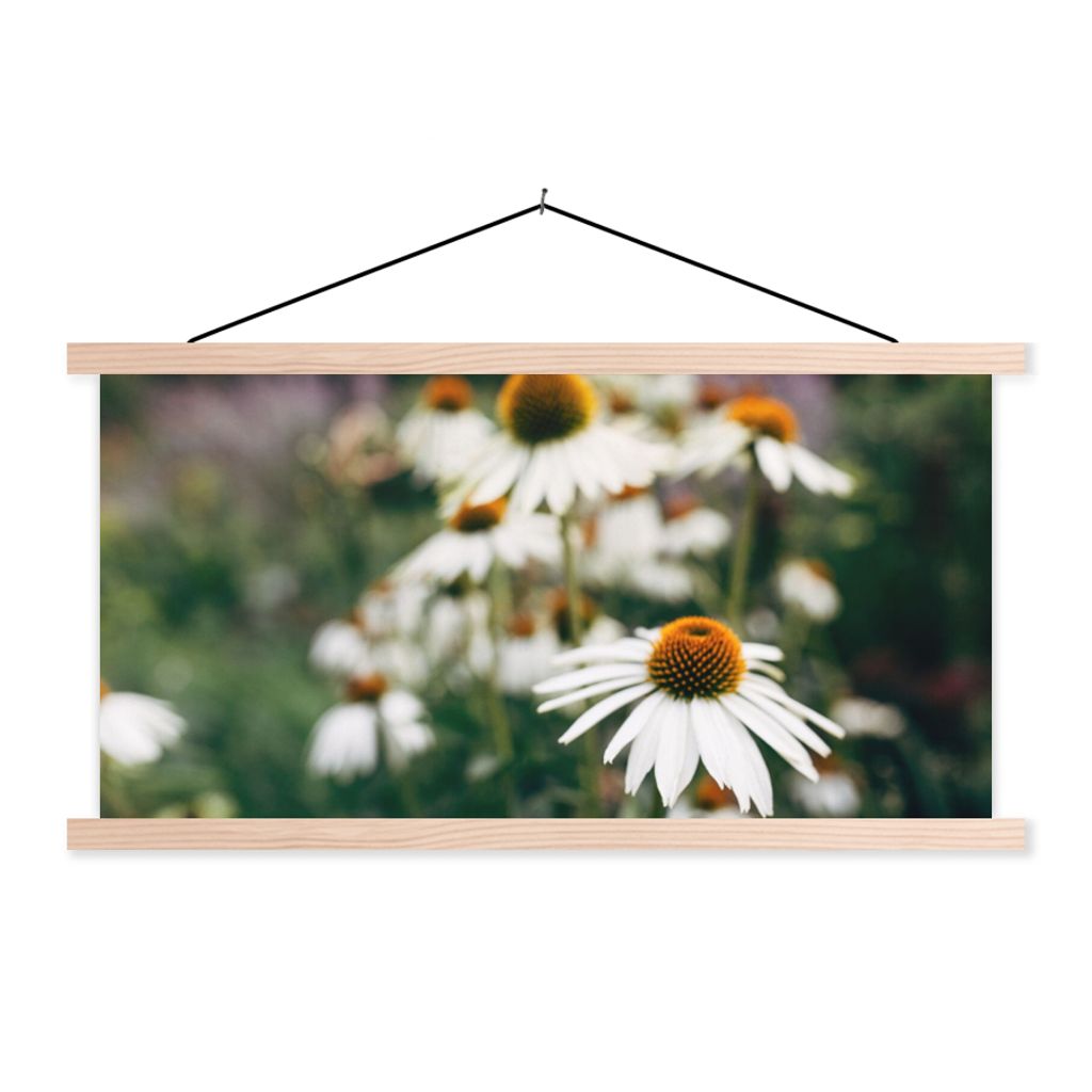 MuchoWow Textilposter Blumen - Herbst - Botanisch 60x30 cm mit holzfarbenen Rahmen - Dekoration