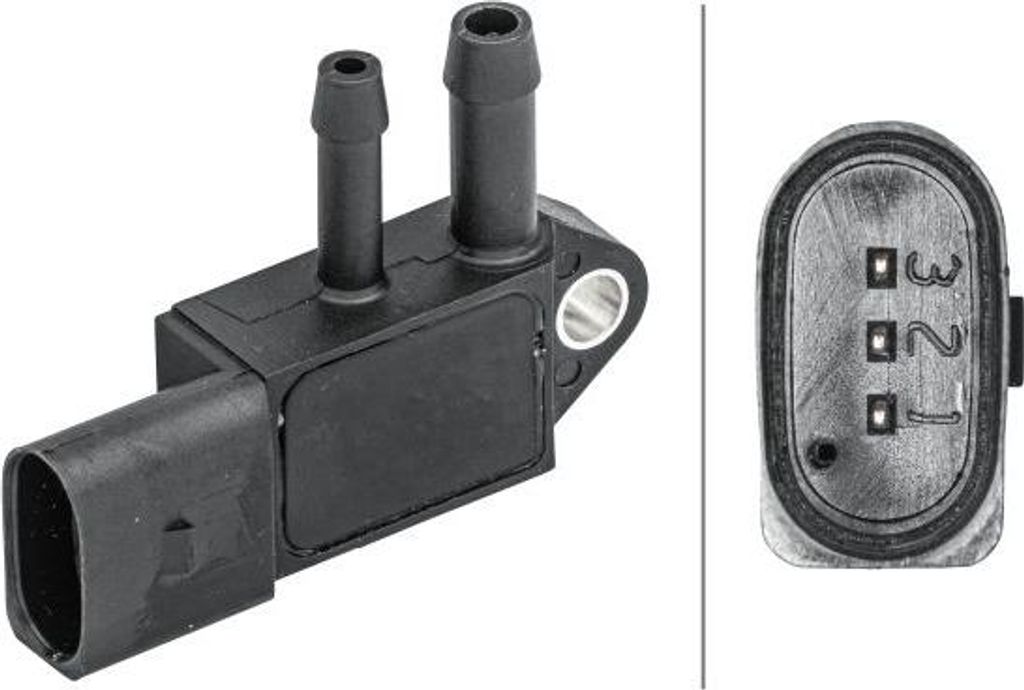HELLA 6PP 009 409-231 Abgasdrucksensor OE 059906051A kompatibel mit A3 8P, A4 8K, A4 8E, A4 8H, A5 8T, A5 8F, A6 4F, A6 4G, A7 4G, Q5, Q7, TT, Caye...