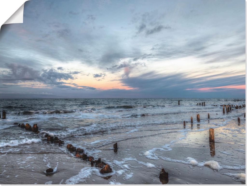 ARTland Poster Winter Sonnenuntergang am Meer Größe: 60x45 cm