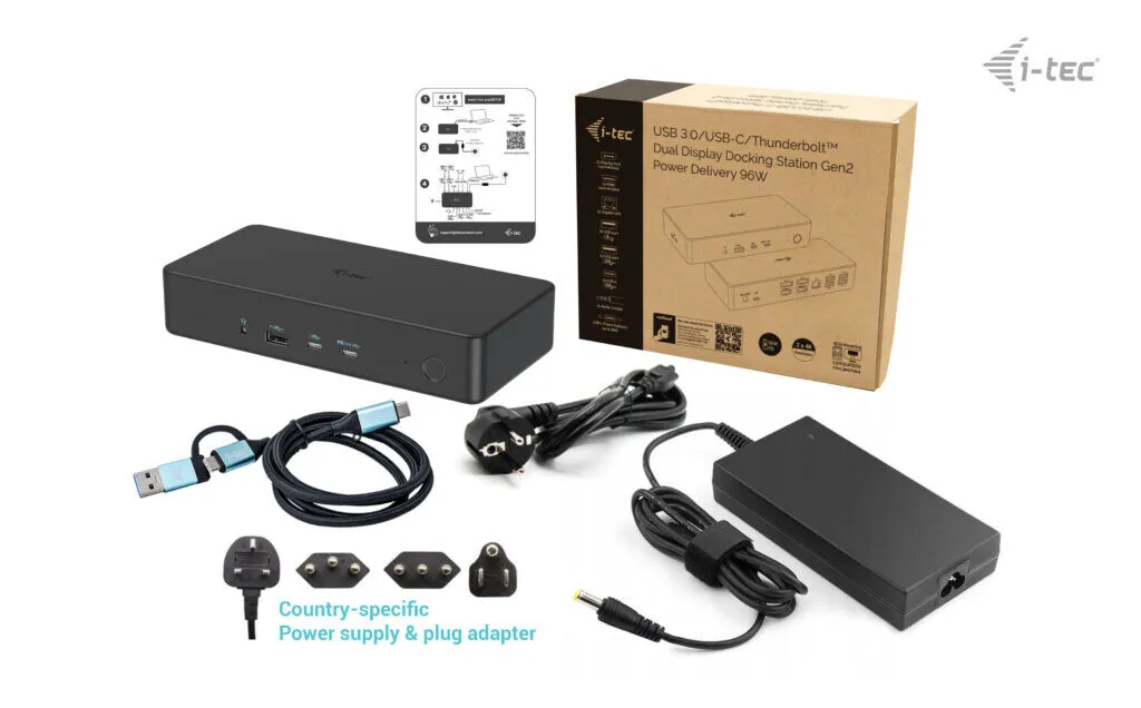 i-tec Station d'accueil Dual 4K USB-C Thunderbolt 3 PD 100W - 3