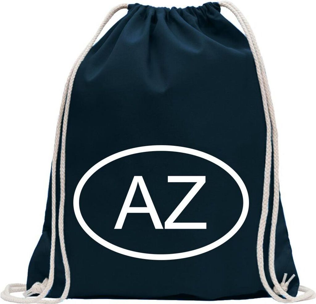 Kiwistar - Turnbeutel - dunkelblau - Aserbaidschan AZ - Fun Rucksack Sport Beutel Gymsack Baumwolle mit Ziehgurt
