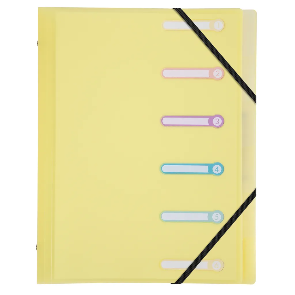 Exacompta 10x Trieur PP 3 rabats Pastel 6 compartiments 56170E Polypro
