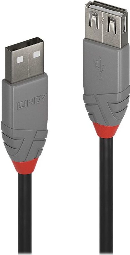 LINDY USB 2.0 Verlängerung Typ A/A Anthra Line M/F 0.5m sch.