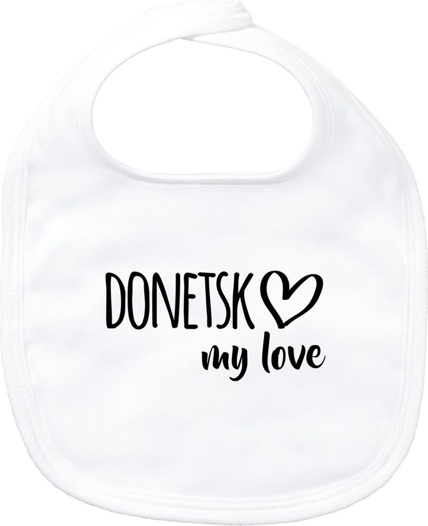 Huuraa Baby Lätzchen Donetsk my love White Klettverschluss Baumwolle Latz Geschenkidee