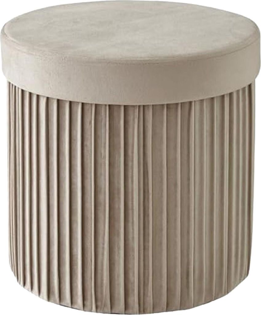 Relaxdays Pouf in velluto, pouf con vano portaoggetti, Immagine del prodotto 