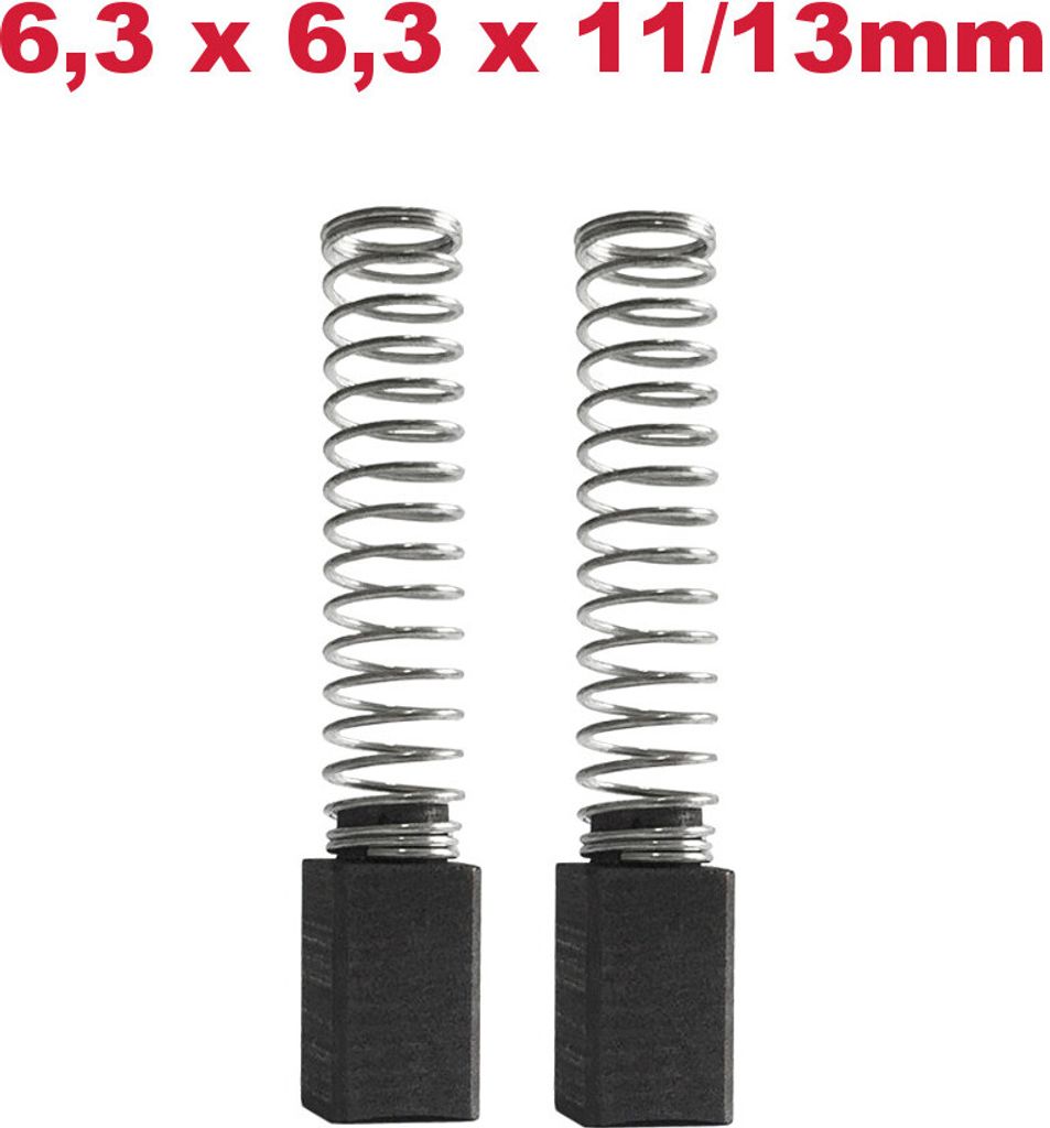 2x Kohlebürsten Motorkohlen 6,3x6,3x11/13mm für Black&Decker Bohrmaschine D 140 D 142 D 143 V D 144 R D 154 R D 155 RT D 160 DNJ 52 DNJ 522