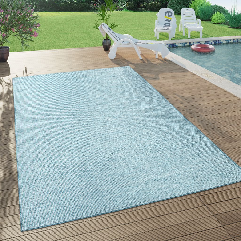 Outdoor Teppich Balkon Terrasse Grau Rosa Grün Pastellfarben Flachgewebe Grösse 60x100 cm