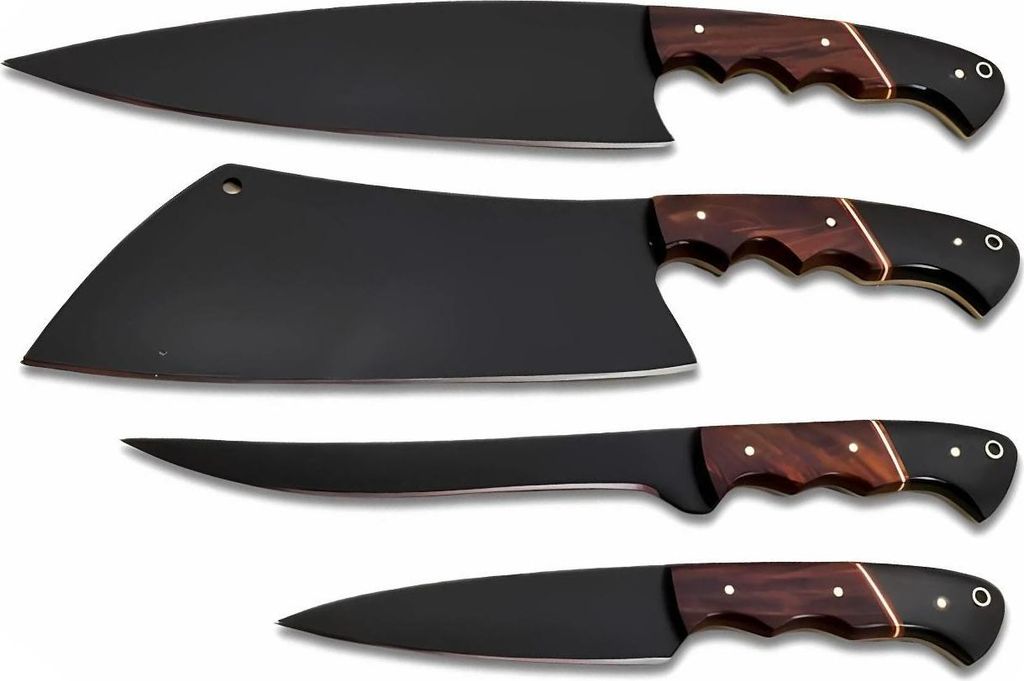 Set Küchenmesser XR - 4 Stück in Schwarz und Braun | Hochwertige Qualität KP38746