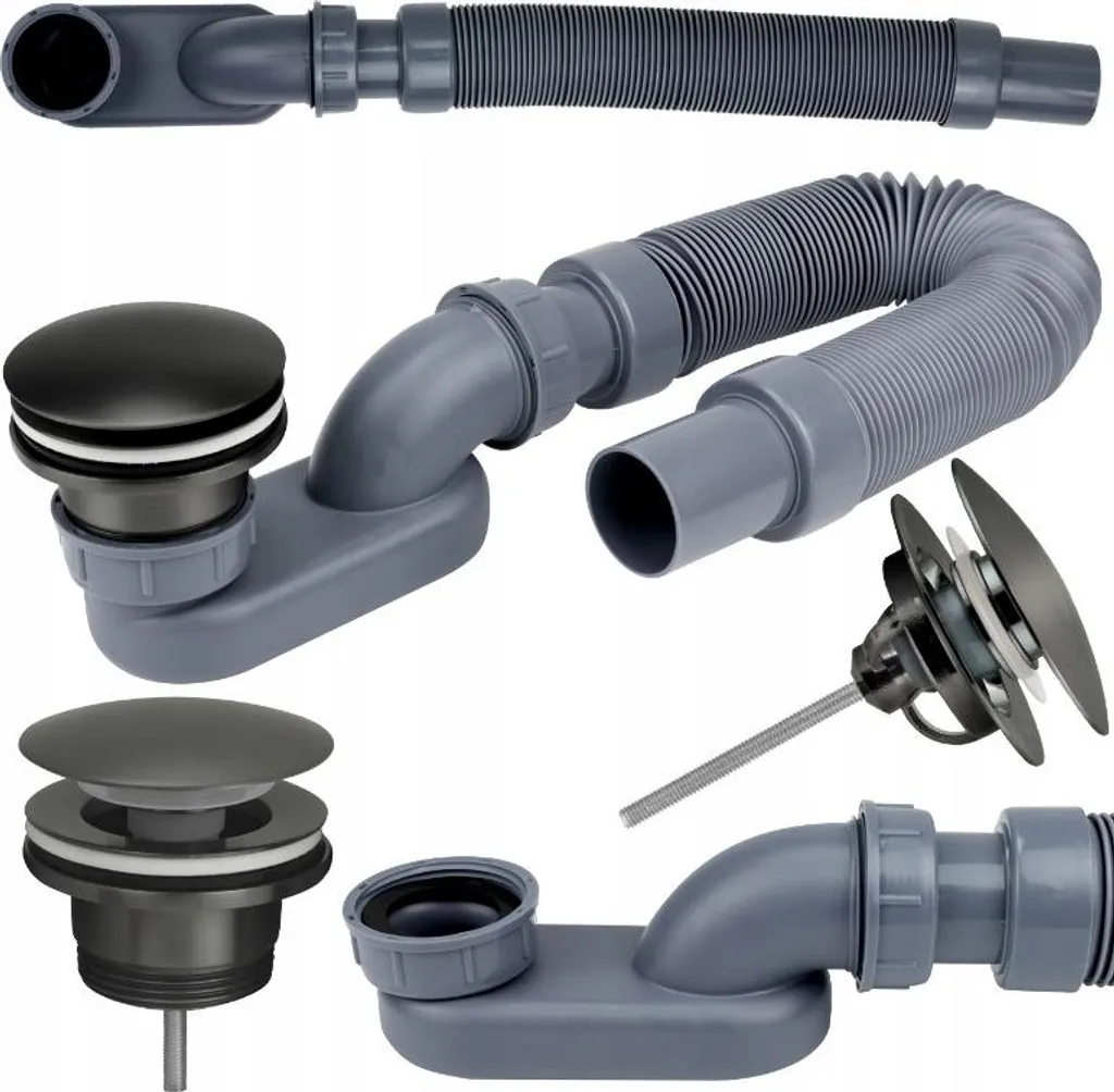 Sifone Vasca di Design Instadrain Grafite | Scarico Rapido 0.6 L/s