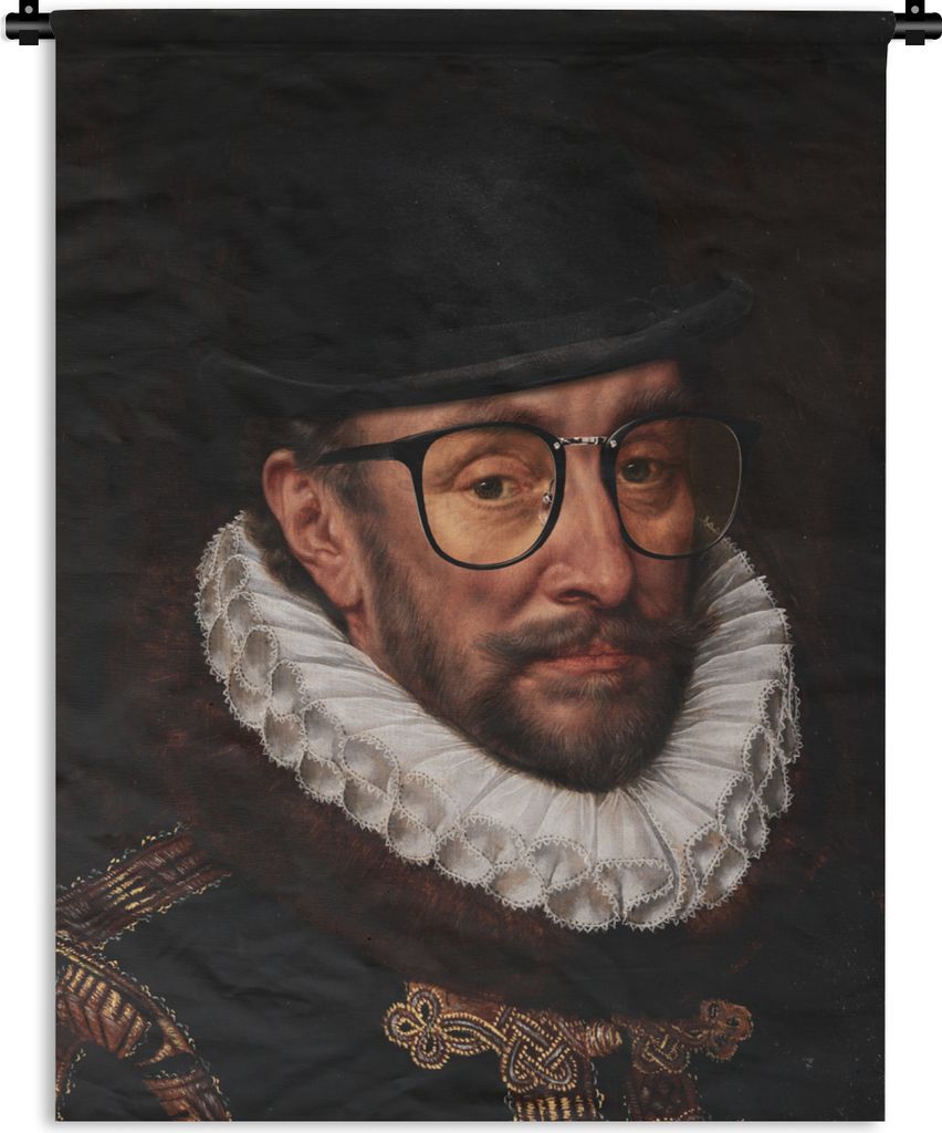 MuchoWow Wandteppich Wandbehang Wilhelm von Oranien - Adriaen Thomasz - Hut 150x200 cm Tapisserie Dekoration Wandtuch - Wandaufhängung - Moderner