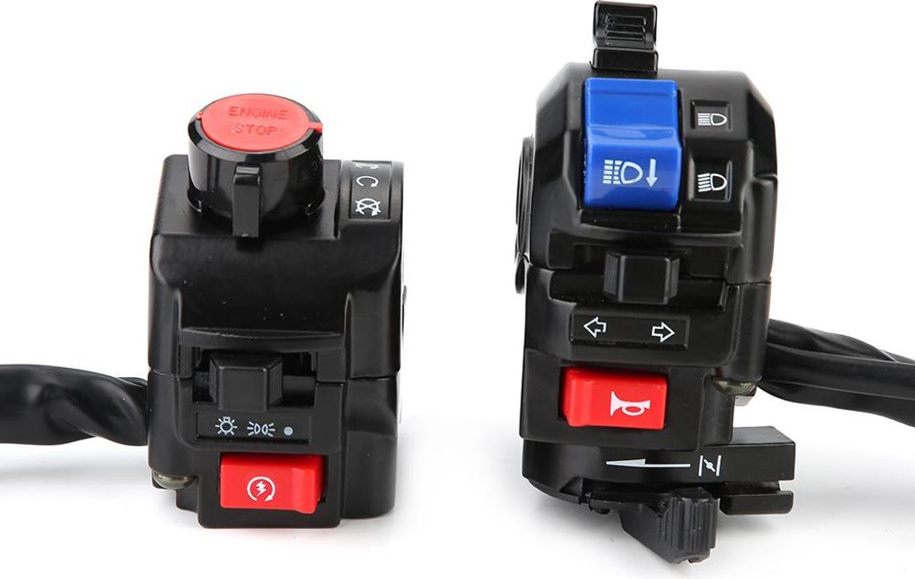 1 Paar Universal 7/8 -Zoll -Motorrad -Lenker -Horn -Blinde -Signallicht -Startkontrollschalter Schwarz
