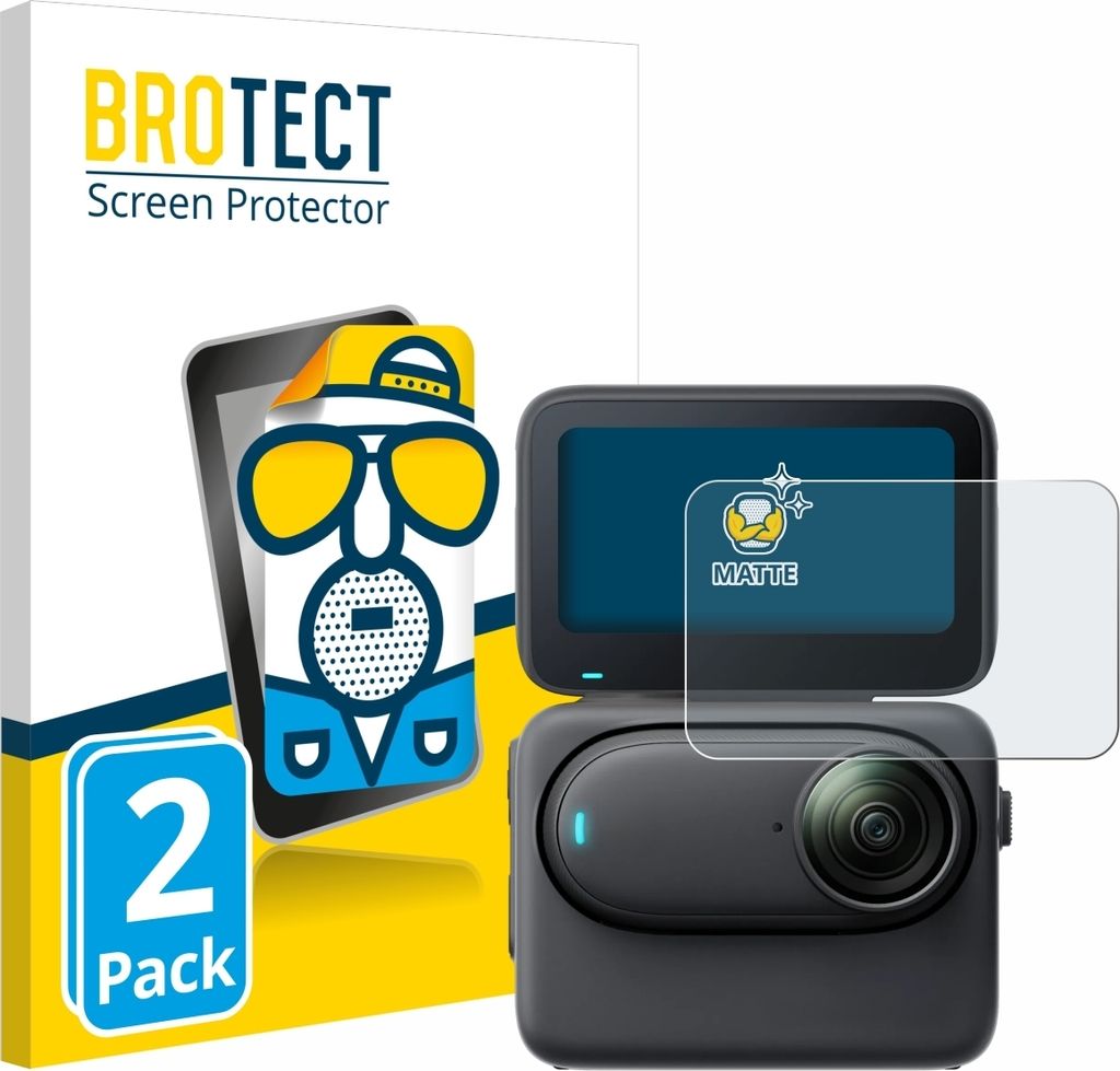 2x BROTECT Schutzfolie für Insta360 Go 3S Displayschutz Displayschutzfolie Folie Matt Entspiegelungsfolie