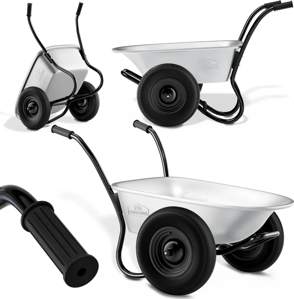 Brouette de jardinage pour charges lourdes 150kg - 2 roues 100L