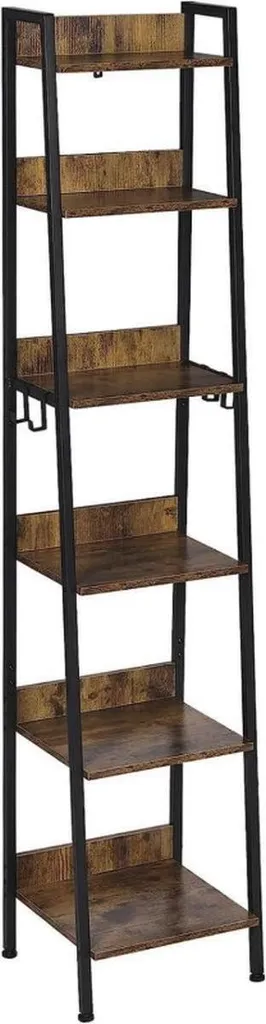 Bibliothèque étroite pour petit espace Happyment - 6 étages rangement