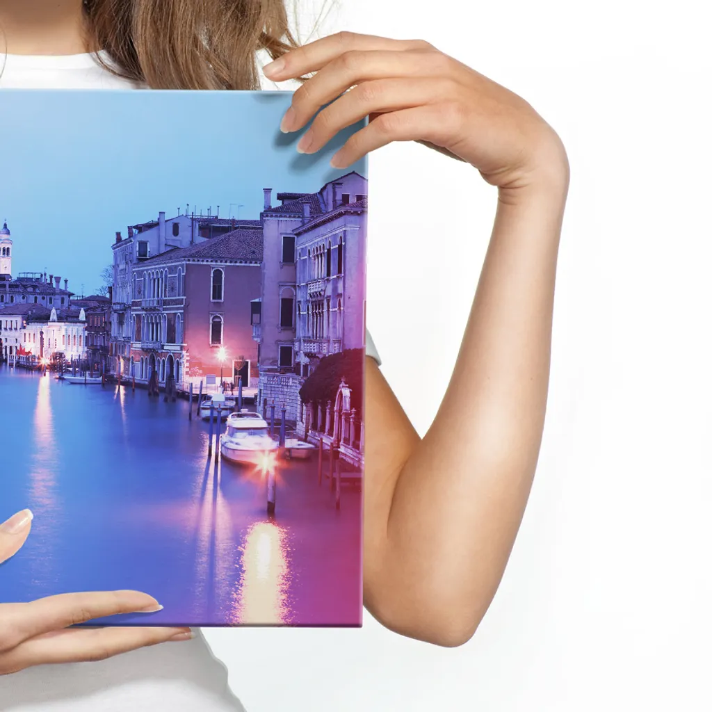 Favolosa carta da parati su tela 100x70 cm XXL stampa d'arte Venezia gondole edifici - 4