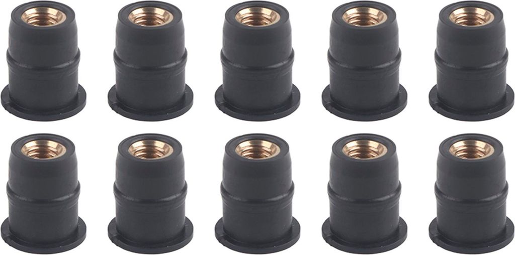 10pcs M5 Gummibrunnenmuttern 5 mm/0,2 Zoll metrische Motorräder Windschutzscheibe Wellnuss