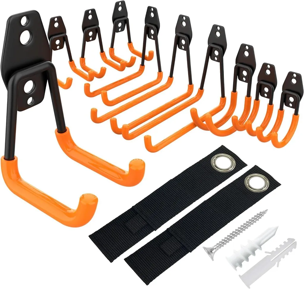 Crochets doubles lourds rangement outils lot de 12 supports antidérapant
