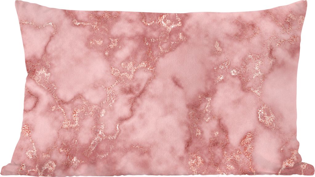 MuchoWow Zierkissen Sofakissen Wohnzimmer Dekokissen 50x30 cm Roségold - Glitter - Marmor - Achat - Wohnzimmerdekoration - Polster mit Photo