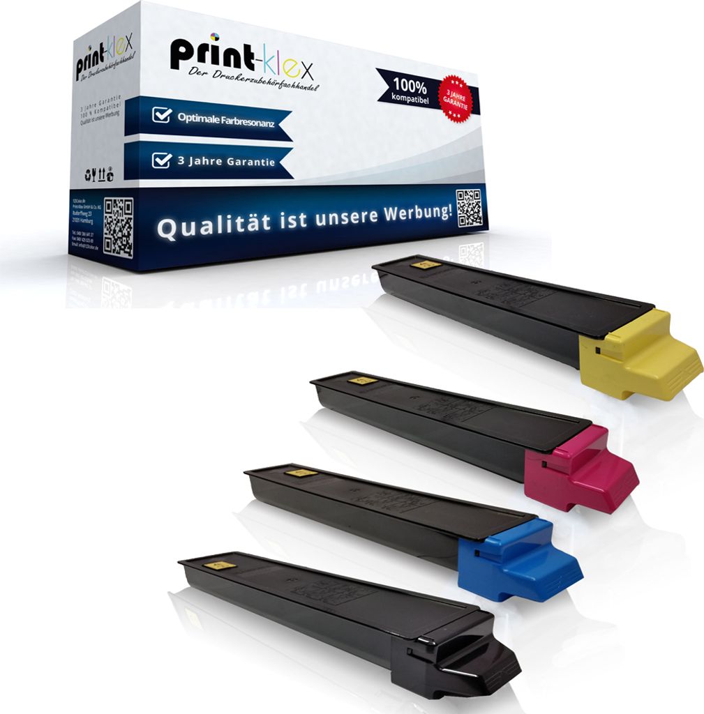4x Kompatible Tonerkartuschen für Kyocera CS 2551 ci TK8325 TK 8325 TK8325K TK8325C TK8325M TK8325Y Schwarz Blau Rot Gelb - Office Light Serie