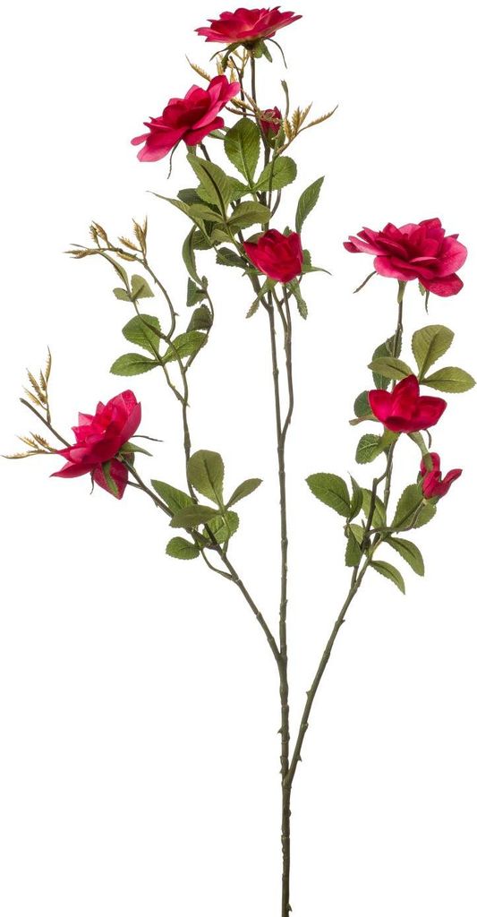 artplants.de Deko Rosen Zweig Janina, pink, 90cm - Deko Blumenzweig