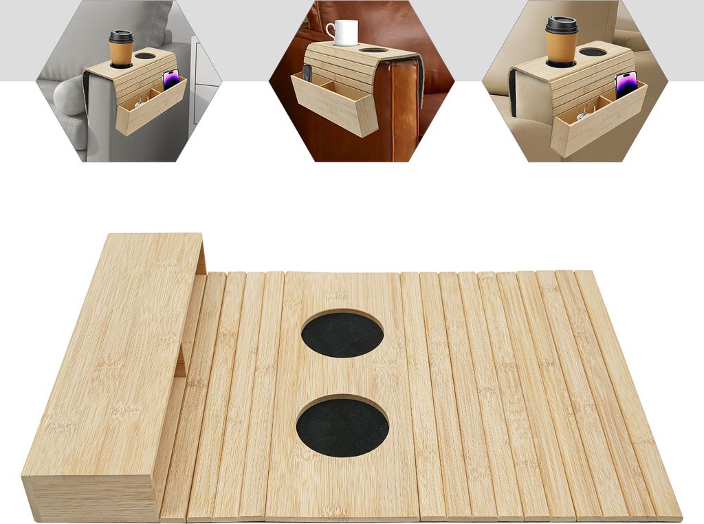 Bambus Sofa Armlehne Tablett, Sofa Armlehne Organizer, Sofa Armlehne Tablett