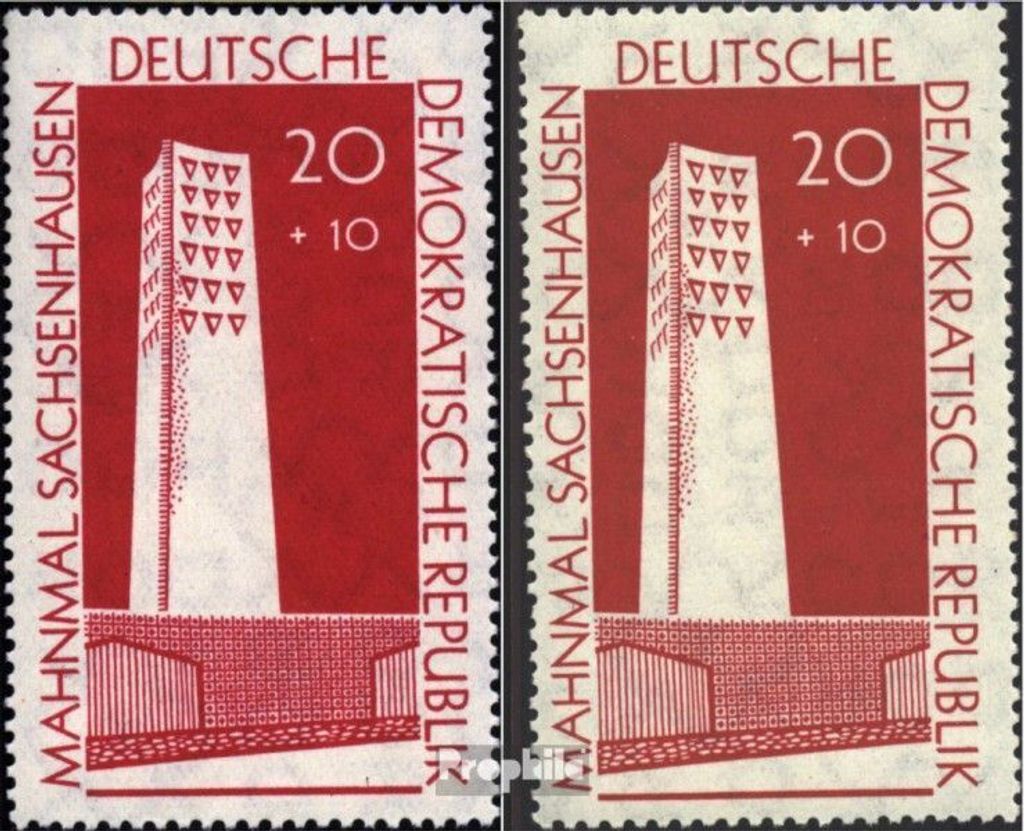 Briefmarken DDR 1960 Mi 783a,783b (kompl.Ausg.) postfrisch Nationale Gedenkstätte Sachsenhausen