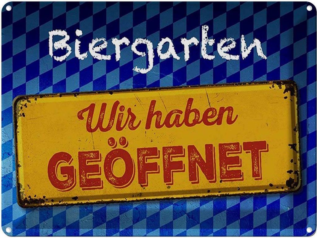 vianmo Blechschild 30x40 cm Bayern Biergarten wir haben geöffnet Bar Club Alkohol