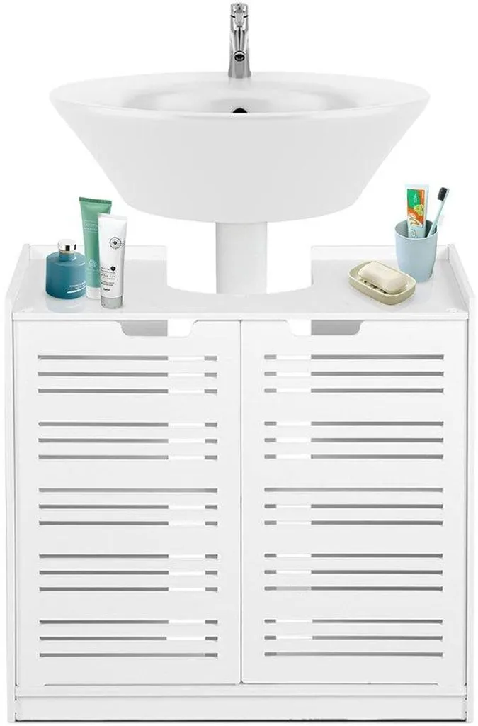 Meuble bas de salle de bains Azomor pour organiser cosmétiques et linge