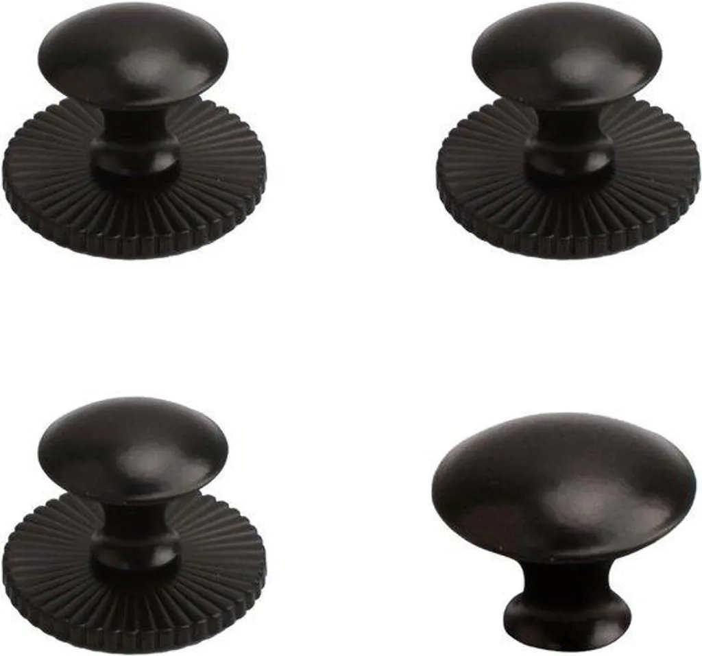 Boutons de placard inox noir mat adhésifs 4 pièces - Pose ultra facile