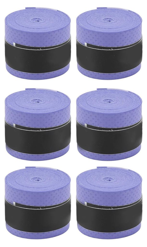 6 Stück Tennisschläger-Griffband, PolyurethanMatt, rutschfest, Schweißabsorption, Badminton-Sportzubehör, Lila