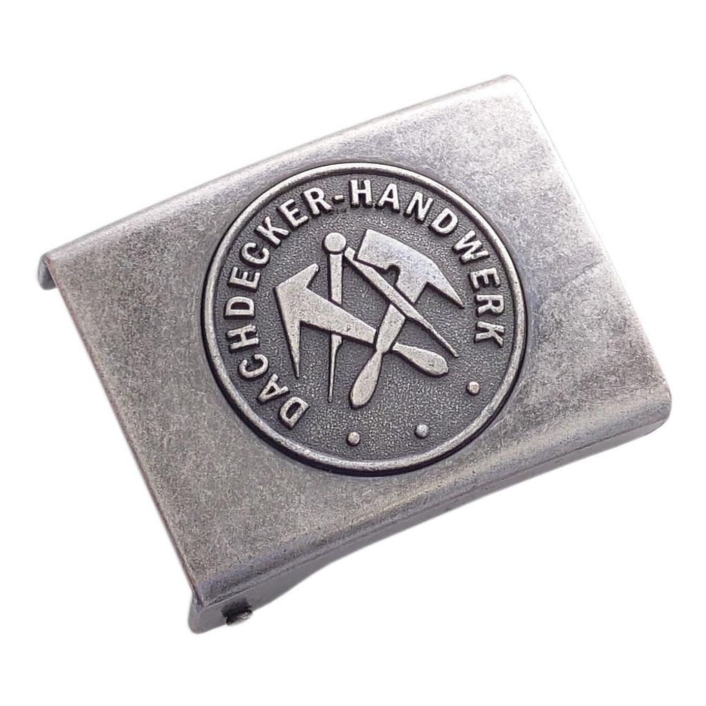 Koppelschloss Dachdecker – vintage - eisengrau - für 4,5 cm breite Koppelgürtel