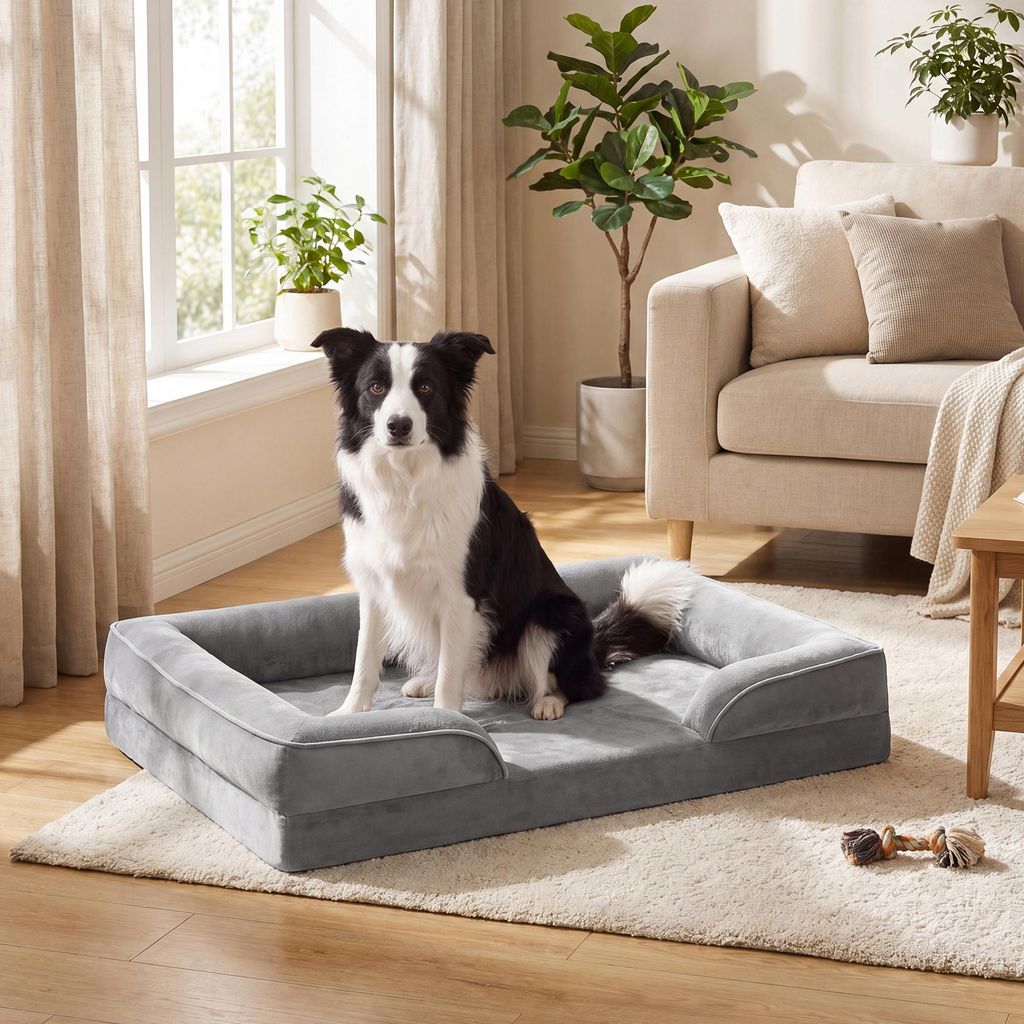 FEANDREA Orthopädisches Hundebett XL, abnehmbarer Bezug, Produktbild 