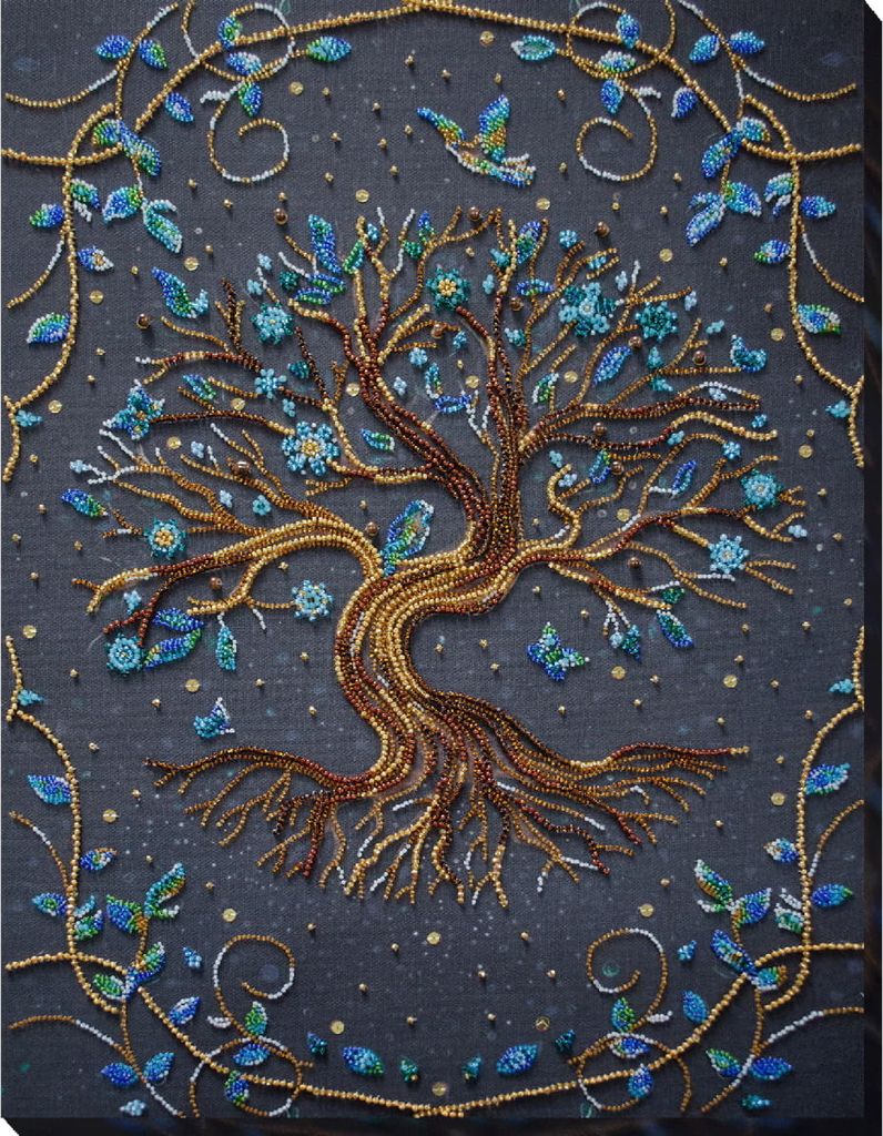 Abris Art Perlenstich Stickpackung "Wo die Märchen leben", bedruckt, 30x41cm
