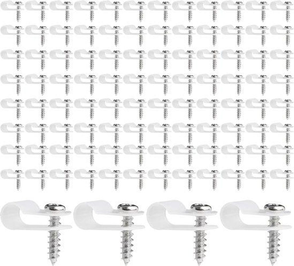 Kunststoff-Kabelhalterungen, 100 Stück, 6,4 mm