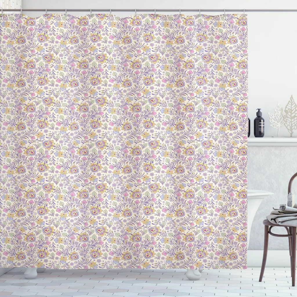 ABAKUHAUS Tenda Doccia Fiori Primavera 175x240cm - Arredo Bagno Retro