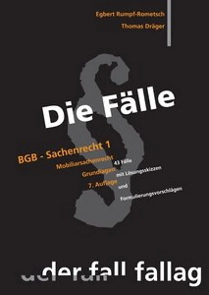 Livre de droit BGB Droit des biens 1 : Fiches et cas de figure types