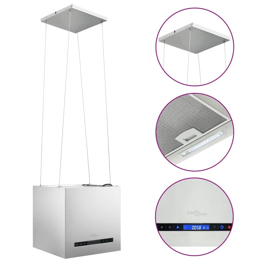 Hängende Inselhaube Touch-Sensor LCD 37 cm Edelstahl