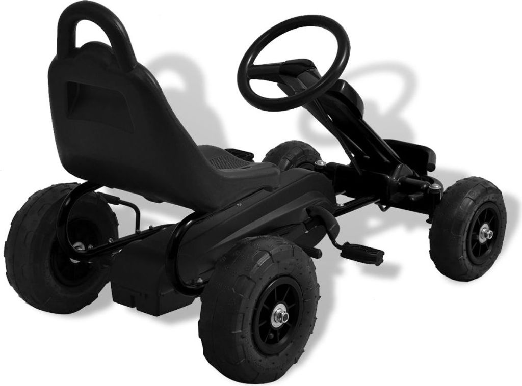 vidaXL Gokart na pedały z oponami pneumatycznymi czarny Zdjęcie produktu 11