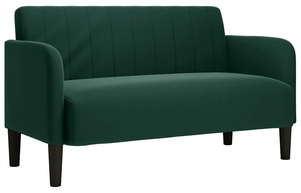 vidaXL Divano a due posti in velluto verde scuro 109 cm Immagine del prodotto 
