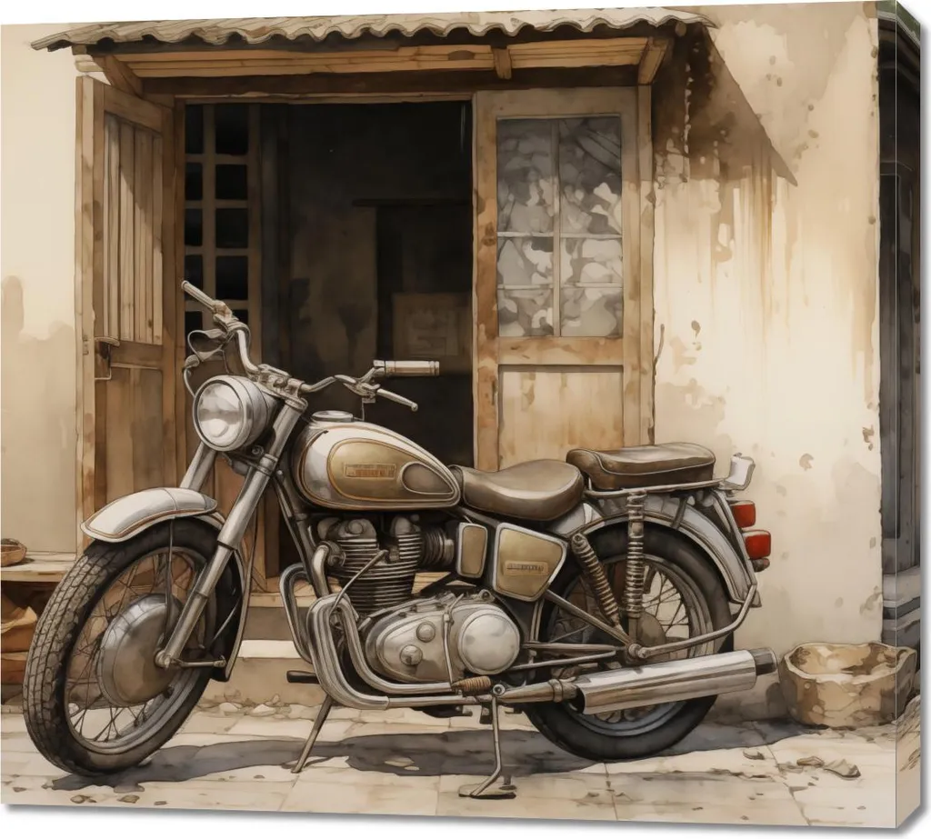 Quadro Moderno Moto 100x90 cm | Decorazione Parete Canvas Luxury Design