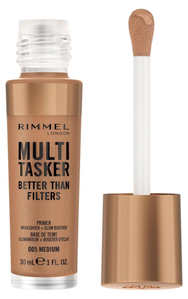 Rimmel Multi-Tasker Better Than Filters, 005 Medium, Foundation, Glanzverstärker und Highlighter, vegane Formel, leicht, lichtreflektierende Pigme...