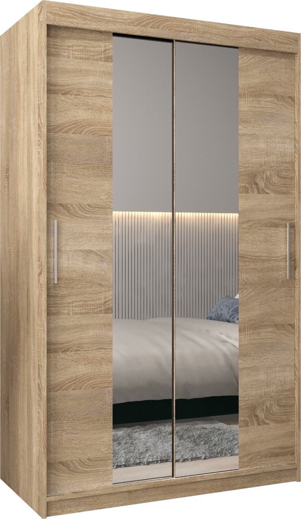 Kleiderschrank, Schiebetürenschrank Schlafzimmer, Schrank mit Spiegel TOKYO 1 120 cm