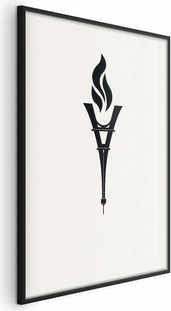 Poster Artistico Torcia Olimpica 60x90 Cornice Minimalista Nera