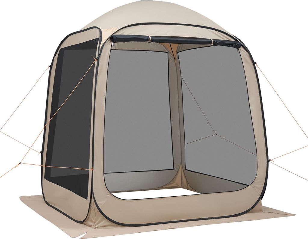 SucceBuy Campingzelt 182,88x182,88x219,4 cm, Zelt für 4-6 Personen, Pop-Up Zelt mit Tragetasche, Netzseitenwänden und Heringen, ideal für Garten...