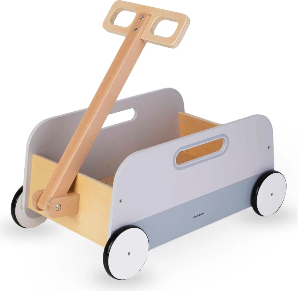 Chariot de jouets en bois - Remorque de traction robuste pour enfant