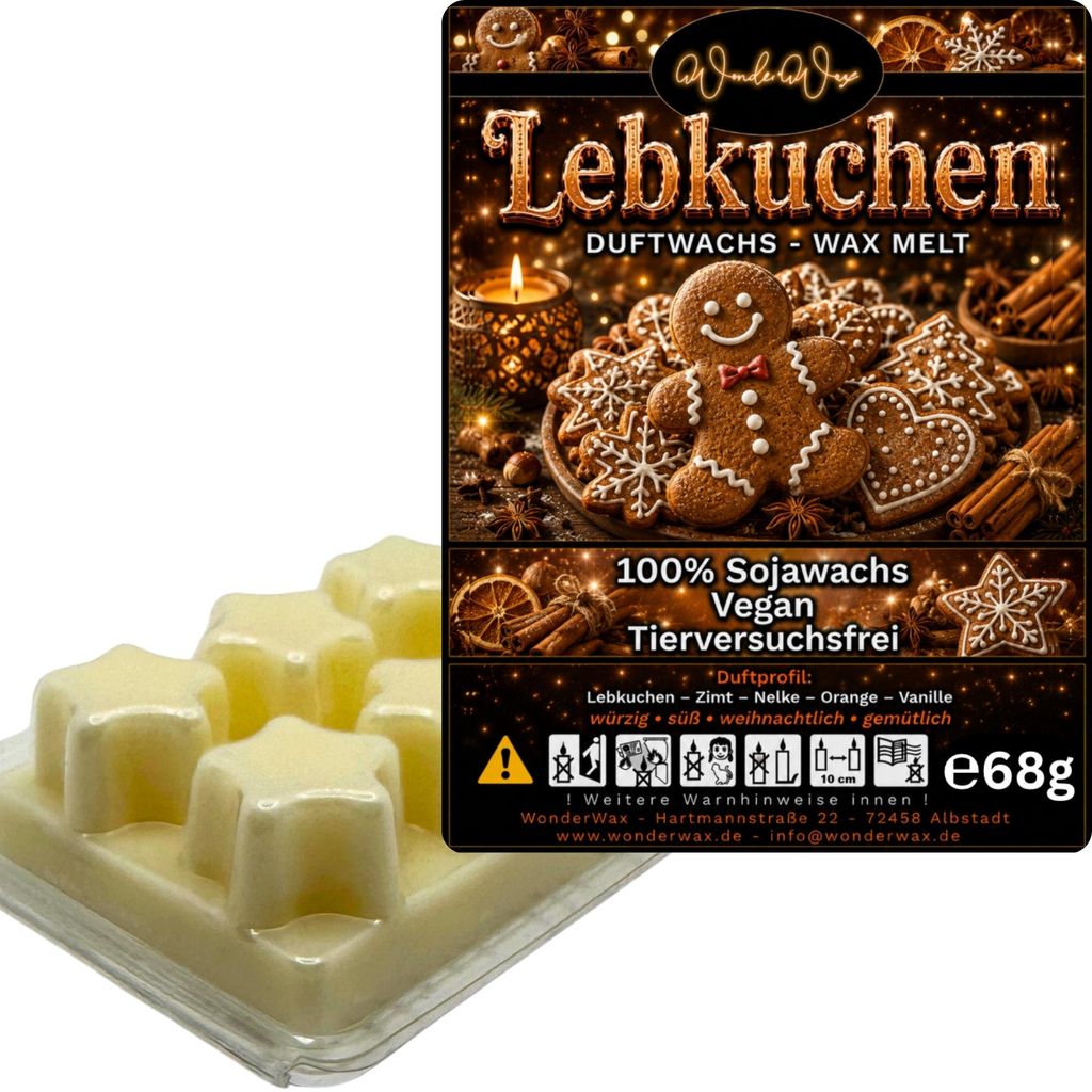 WonderWax Duftwachs Wax Melts für Duftlampe, 6 Sterne Duftmelt Wachsmelt Sojawachs Duftwachs Würfel für Raumdüfte, Wachs Duftöl Winter Indoor ...