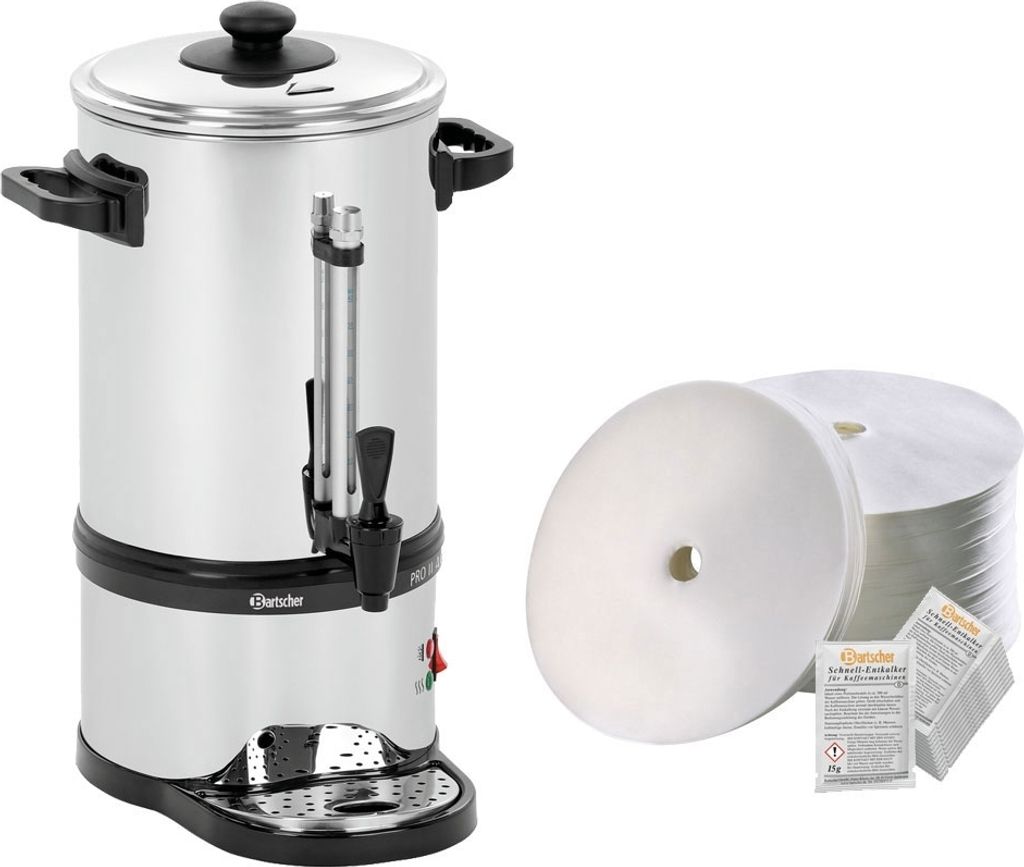 Rundfilter Kaffeemaschine Pro II 40T + 1000 Rundfilter + Entkalker