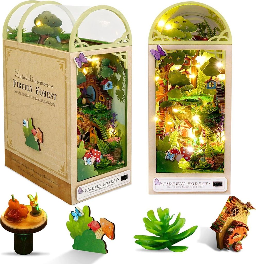 OKWISH 3D Puzzle, DIY Book Nook Kit, Puppenhäuser Miniatur Produktbild 